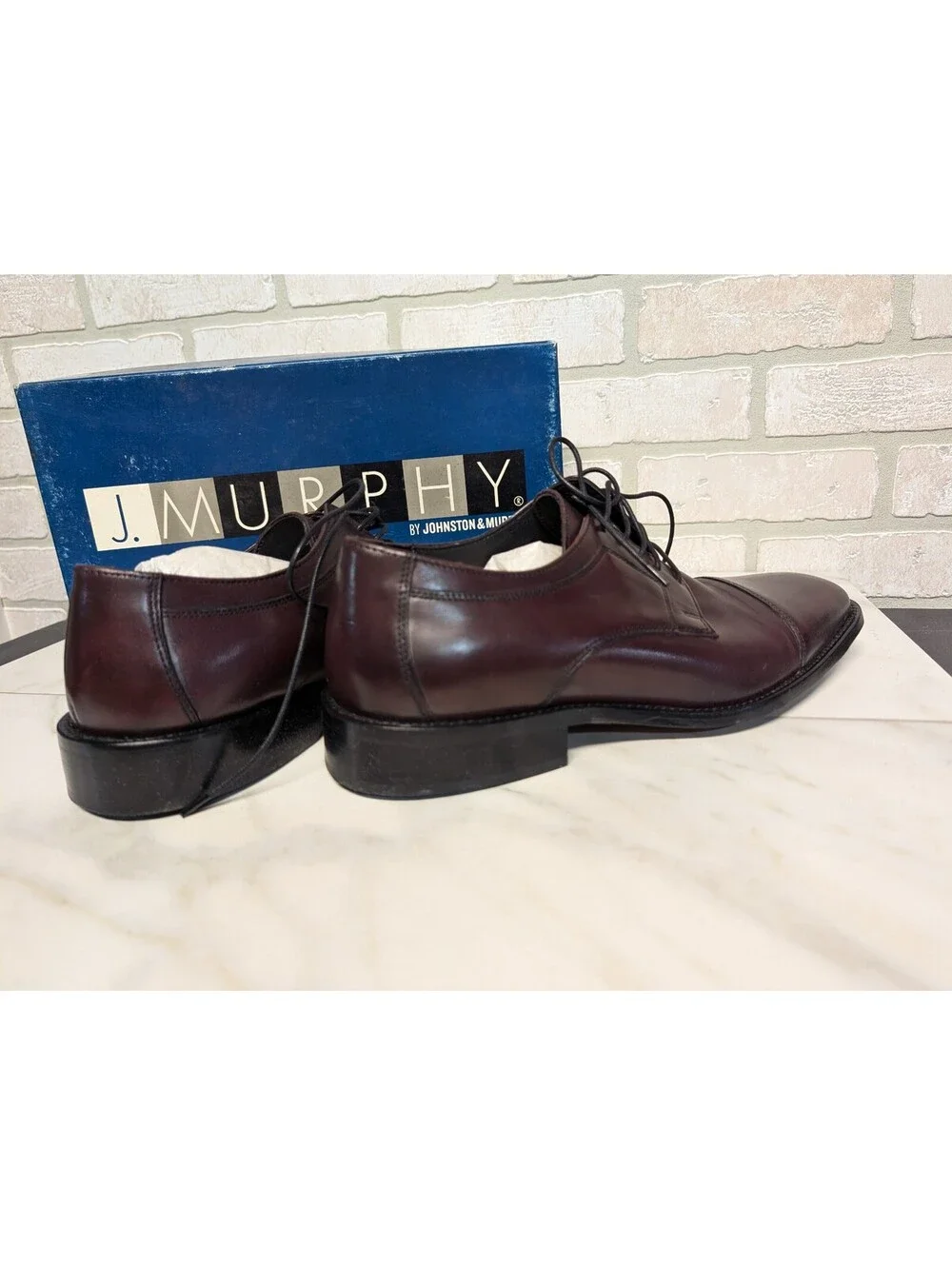 J. Murphy Men's Leather Dress Shoes Size 9W Burgundy